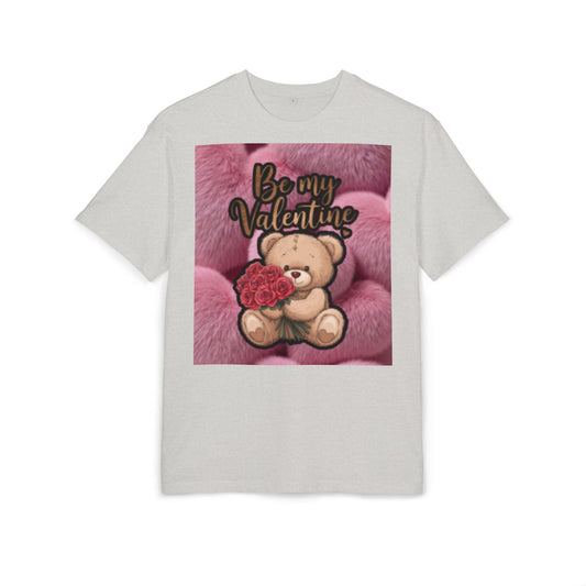 Be My Valentine Teddy Bear Tee | Pink Heart Back Print Valentine's Day