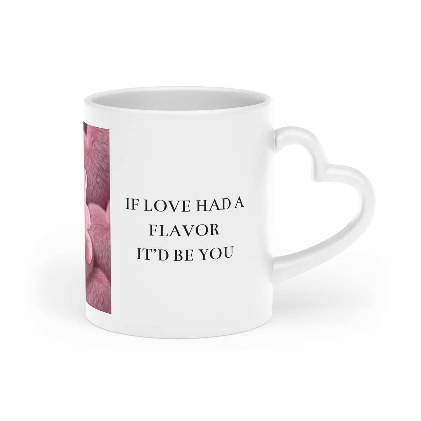 Pink Teddy Bear 'Love' Mug — Cute Valentine Heart Ceramic Mug