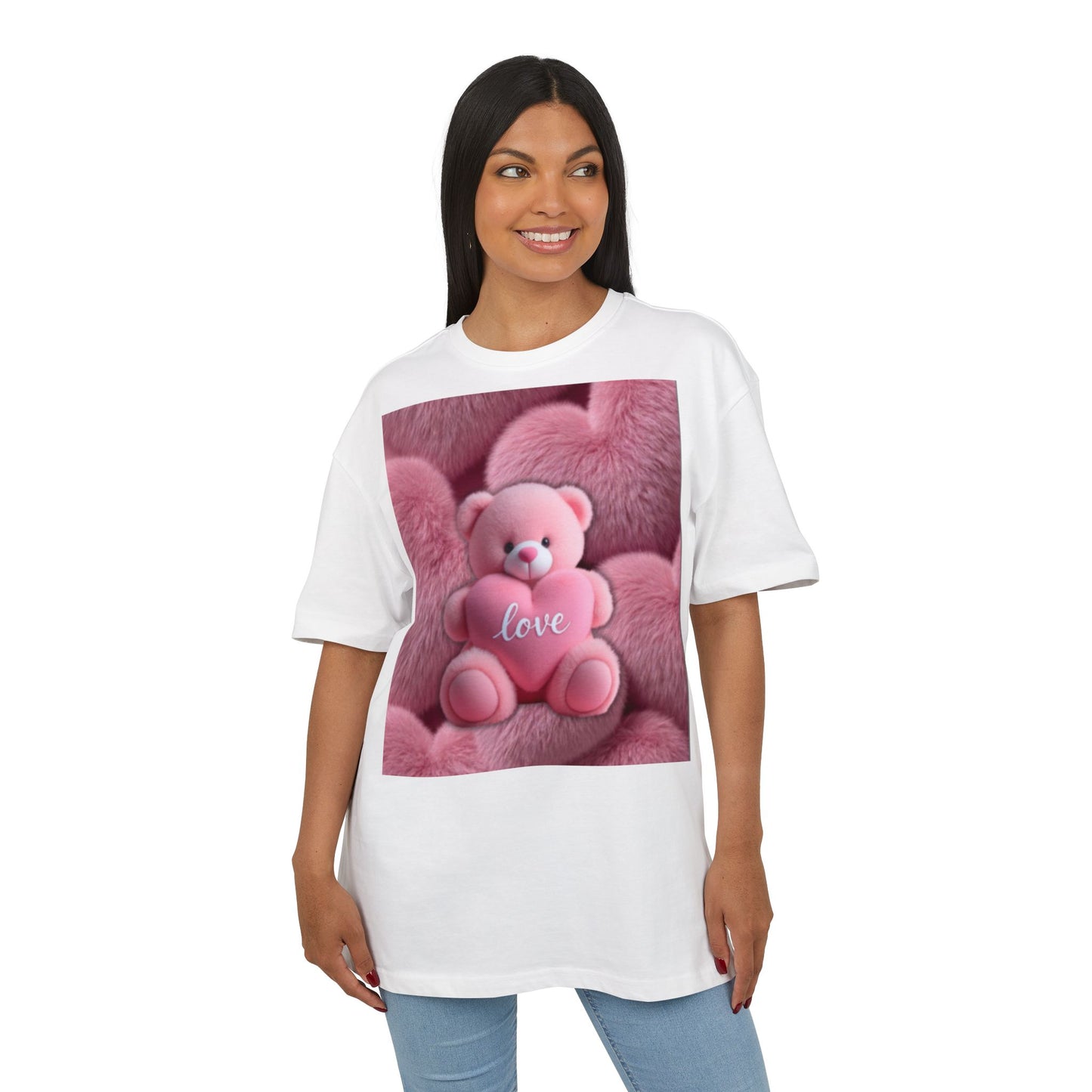 Valentine's day | Pink Teddy Bear Love graphic Tee | Cute Plush Heart Shirt