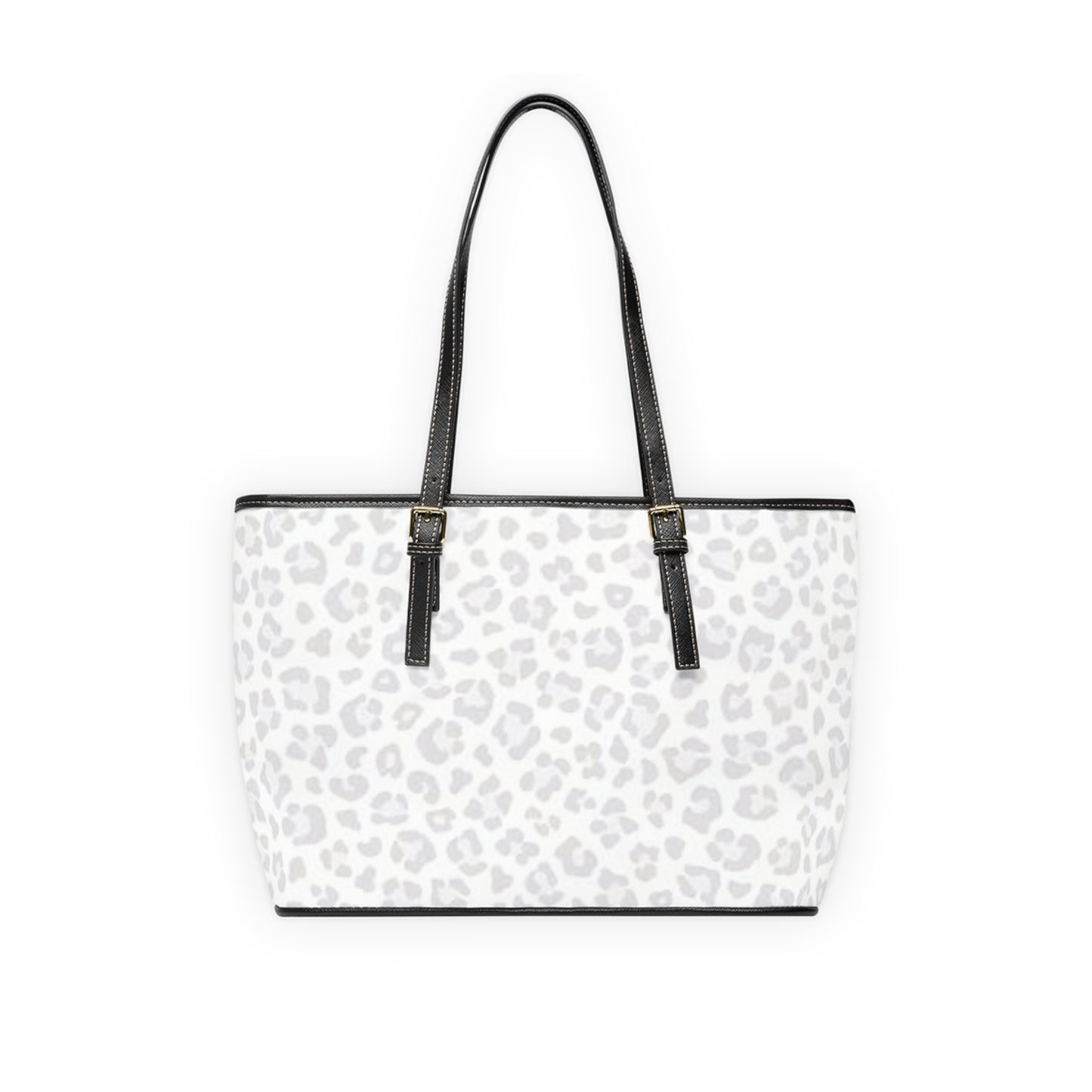 Monogram Script on Black Leopard PU Leather Shoulder Bag | Personalized Tote